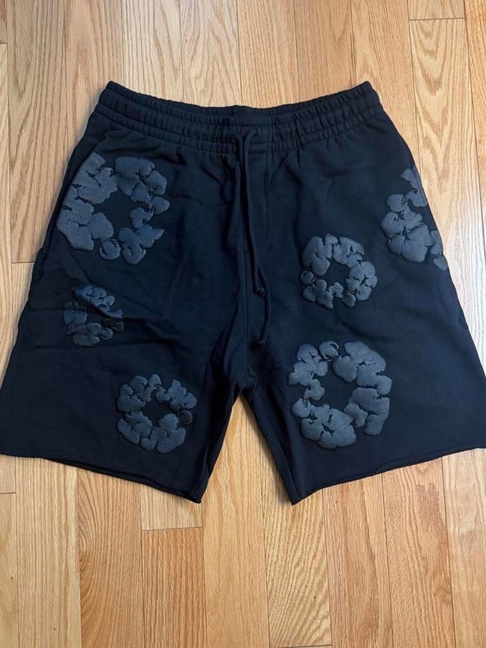 Men's Black Denim Tear Shorts Multiple Sizes